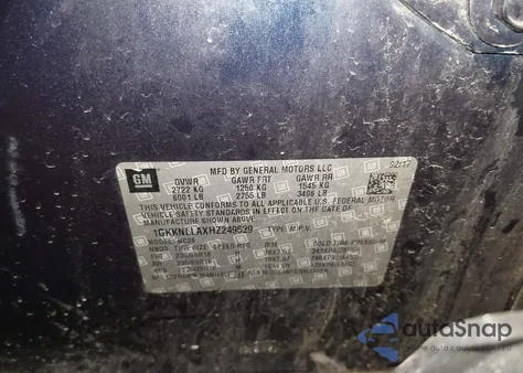 2017 GMC Acadia Sle-2 from USA, damaged, VIN 1GKKNLLAXHZ249529